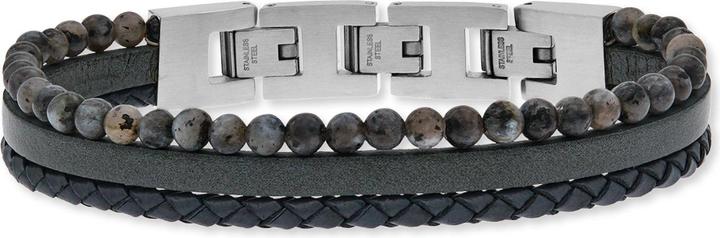 Immagine prodotto Save Brave Bracciale SBB-TYLER-GR Uomo (18.50 cm, Acciaio inossidabile, Cuoio, Pietra)