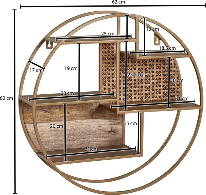 Immagine prodotto FineBuy Scaffale a muro (62 x 62 x 17 cm)