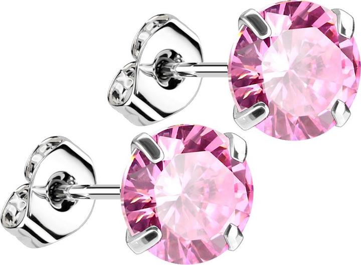 Immagine prodotto Star Piercing Orecchini pendenti in argento con cristallo rotondo rosa (senza ottone, Argento 925)