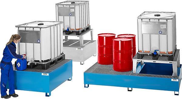 Immagine prodotto eurokraft basic Vasca di raccolta in acciaio per contenitori per cisterne IBC/KTC (1100 l)