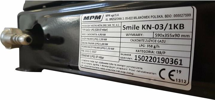 Produktbild MPM SMILE-KN-03/1KB Kochfeld Arbeitsplatte Gaskochfeld 3 Zone(n)