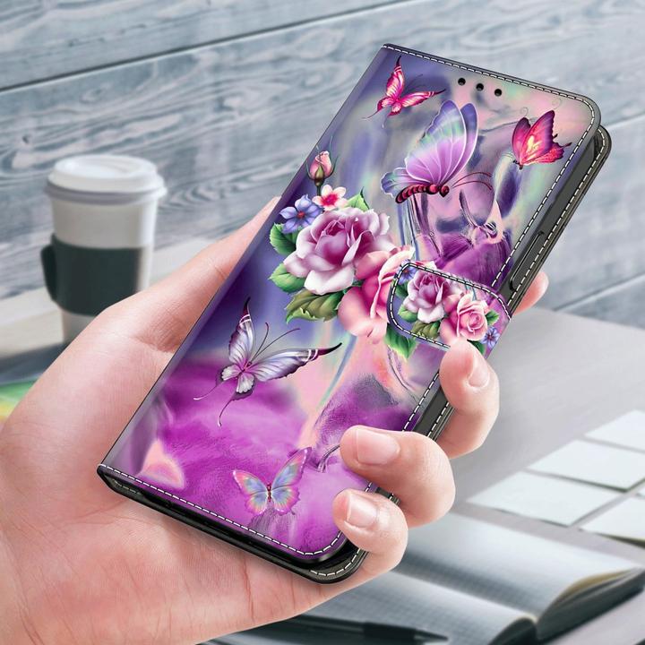 Produktbild Art iPhone 15 Pro Max Buch Etui Tasche mit Kartenfach Rosen (Apple iPhone 15 Pro Max)