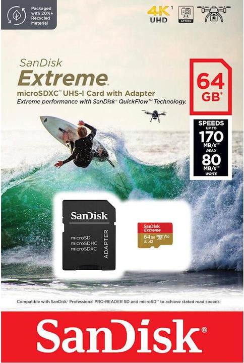 Produktbild SANDISK Extreme (64 GB, microSDXC, U3, UHS-I)
