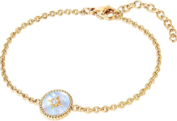 Image du produit Valero Pearls Femme Acier inoxydable Preciosa Nacre or jaune 17,0 cm Longueur de base + 3,0 cm Rallonge - 24307 (17 cm, Acier inoxydable)