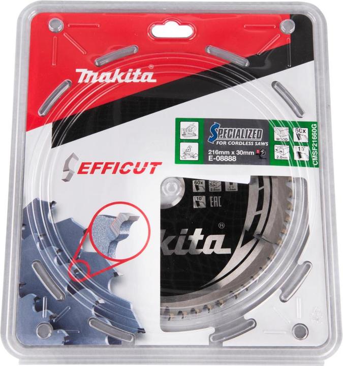 Actual product image Makita E-08888 TCT saw 216X30X2.0MM, Z-60 EFFICUT
