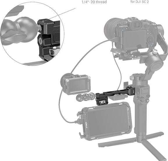 Actual product image SmallRig 3026 Monitor Mount met NATO Klem voor DJI RS 2 / RSC 2