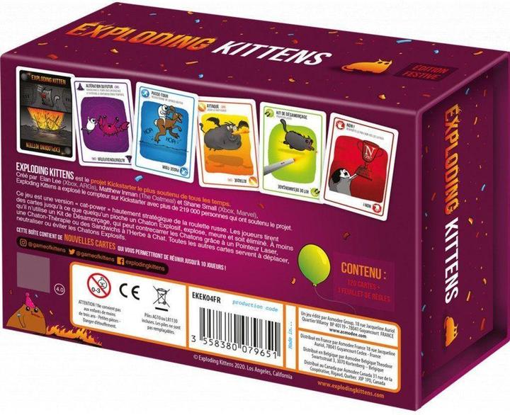 Produktbild Asmodée Tischspiel Asmodee Exploding Kittens: Festive Edition (Französisch, 2 - 8 Spieler)