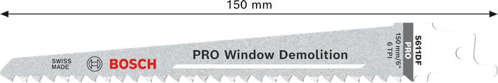 Produktbild Bosch Professional Zubehör PRO Window Demolition S611DF Blatt, 1,25 x 19 x 150 mm, 25-tlg.