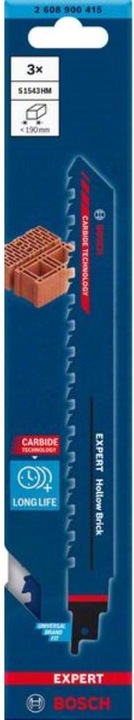 Produktbild Bosch Professional Zubehör EXPERT ‘Hollow Brick’ S 1543 HM Säbelsägeblatt, 3 Stück