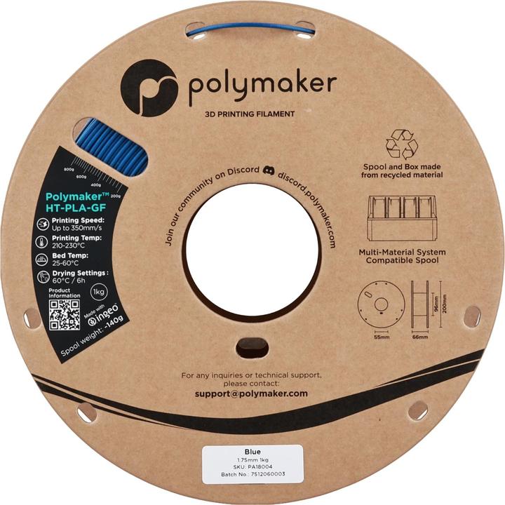 Immagine prodotto Polymaker HT-PLA-GF (1.75 mm, 1000 g, Blu)