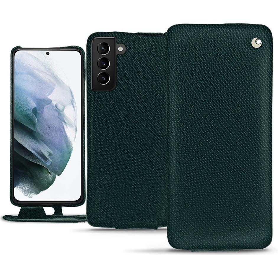 Noreve Lederschutzhülle vertikal (Samsung Galaxy S21+), Smartphone Hülle, Grün