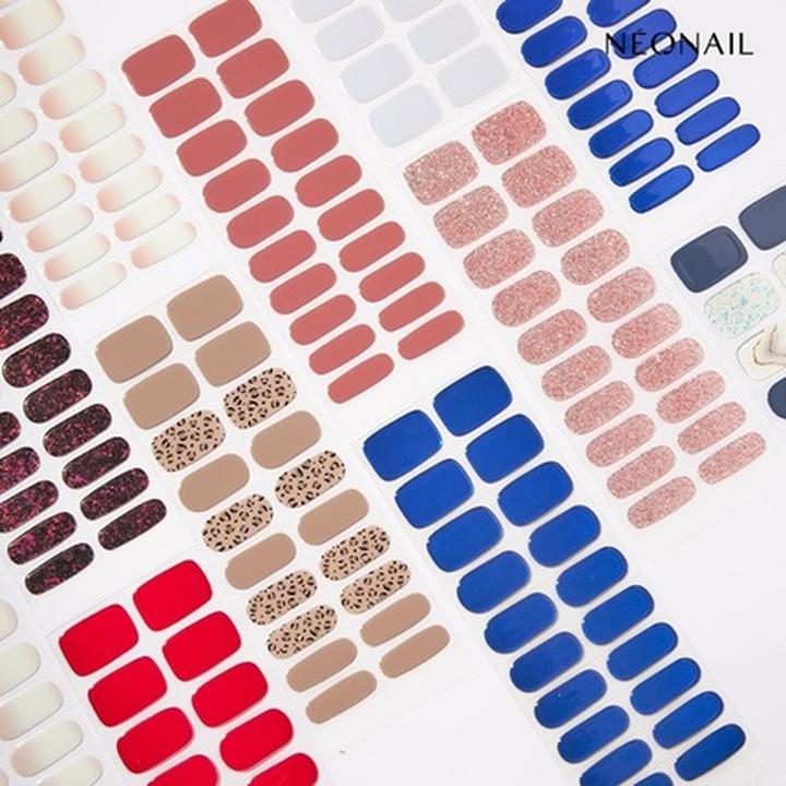 Actual product image Neonail UV Gel Stickers Easy On M06 Red 15 Patterns Nail Stickers Nail Polish Strips Gel Nail Sticke (Nail glue, M06)