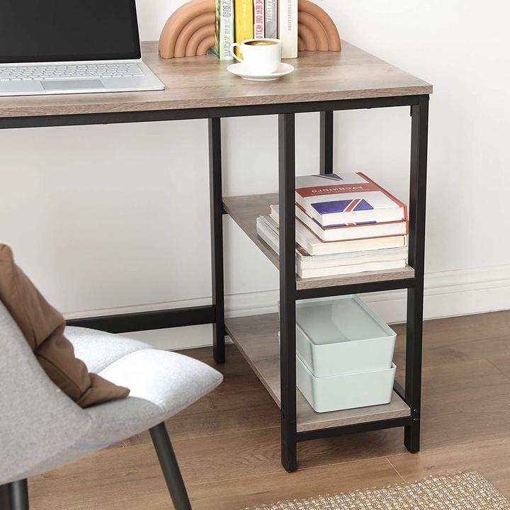 Actual product image Vasagle Desk greige L-shaped, 8-leg frame black 88.0 / 138.0 x 49.0 cm (138 x 138 x 76 cm)