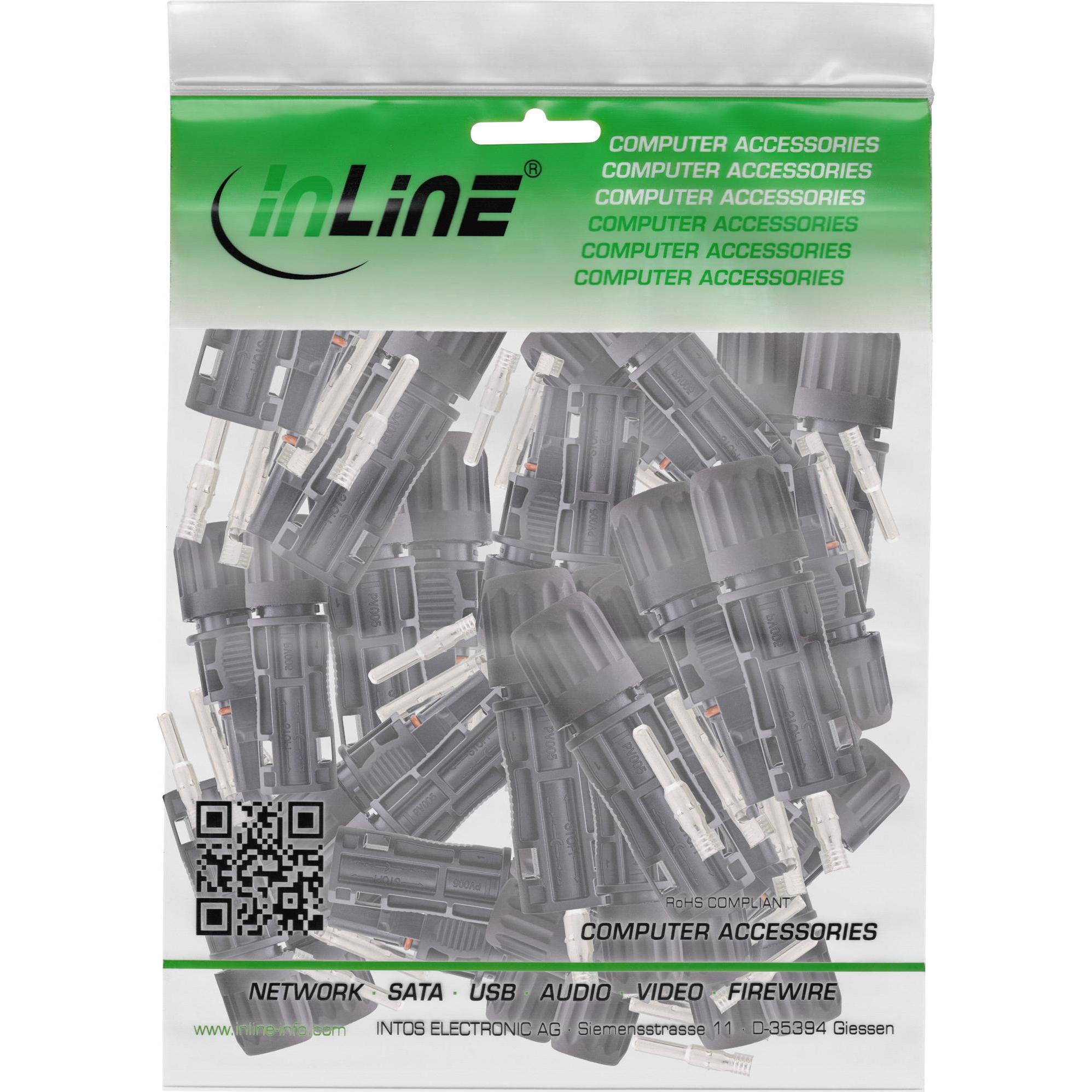 InLine, Zubehör Solarenergie, 20er Set  Solar Photovoltaik Steckverbinder, 20x Stecker + 20x Buchse (Solarstecker)