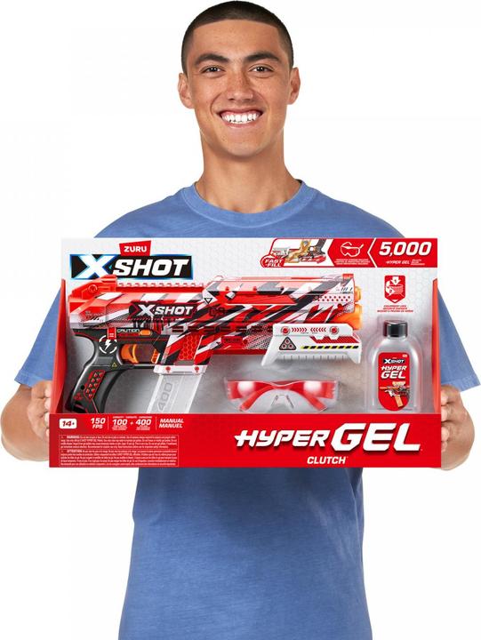 Actual product image Zuru X-SHOT Hyper Gel Clutch Blaster with gel balls - EN71