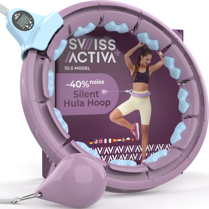 Actual product image Swiss Activa+ Smart Hula Hoop with Counter S5.S Purple Blue (112 cm, 1370 g)