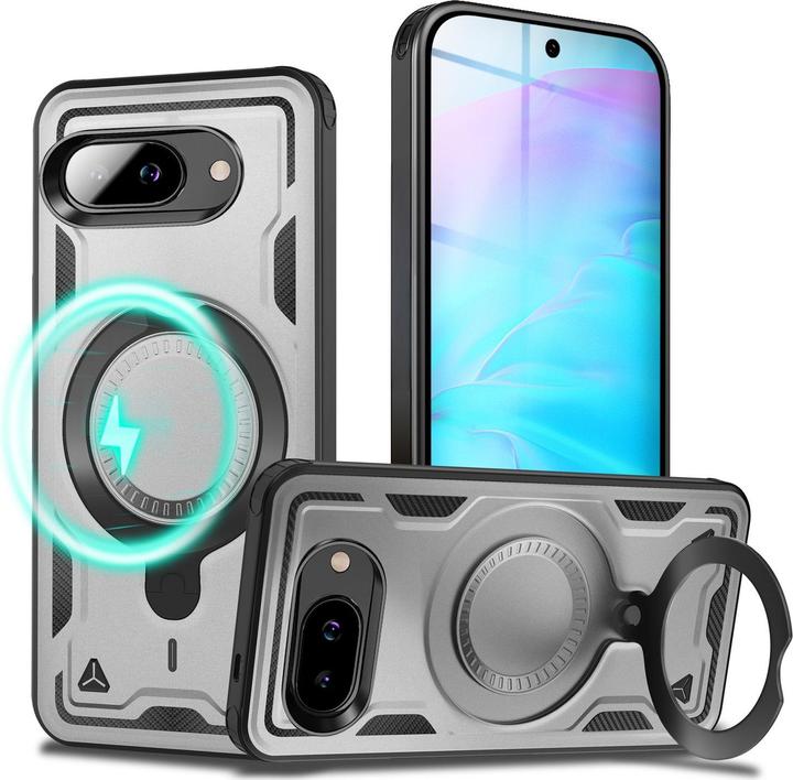 Produktbild Nalia Stormguard - Stabile Panzer Hülle mit MagSafe & 360-Grad Ringhalter - Military Cover (Google Pixel 9a)