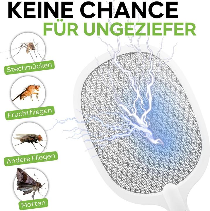 Quick Aid Elektrische Fliegenklatsche mit Display