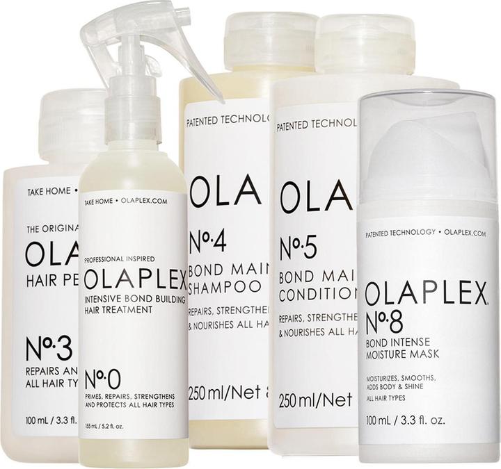 Olaplex Coffret de soins Premium No. 0 + No. 3 + No. 4 + No. 5 + No. 8 (Kit de soins capillaires)