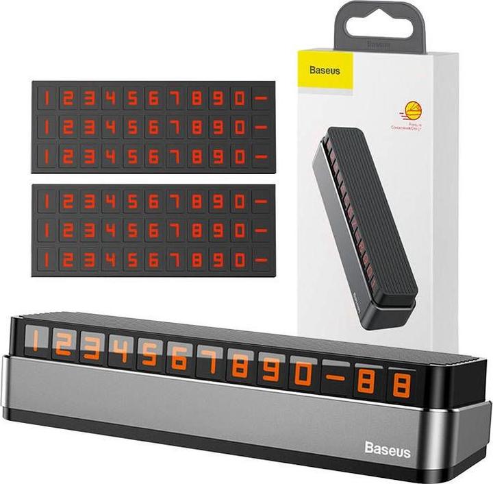 Baseus Moonlight Box Series Temporary Parking Number Plate Dark gray