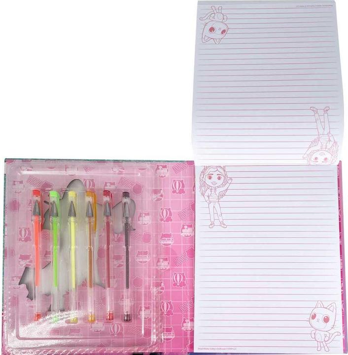 Actual product image Kids Euroswan Gabbys Dollhouse Notizbuch + 6 Gelschreiber Set (Lined, Soft cover)