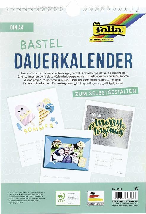 Image du produit Folia Calendrier permanent (A4)