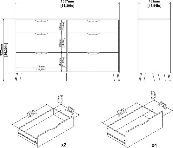 Image du produit Tvilum Ikast (155.70 x 48.10 x 92.20 cm)