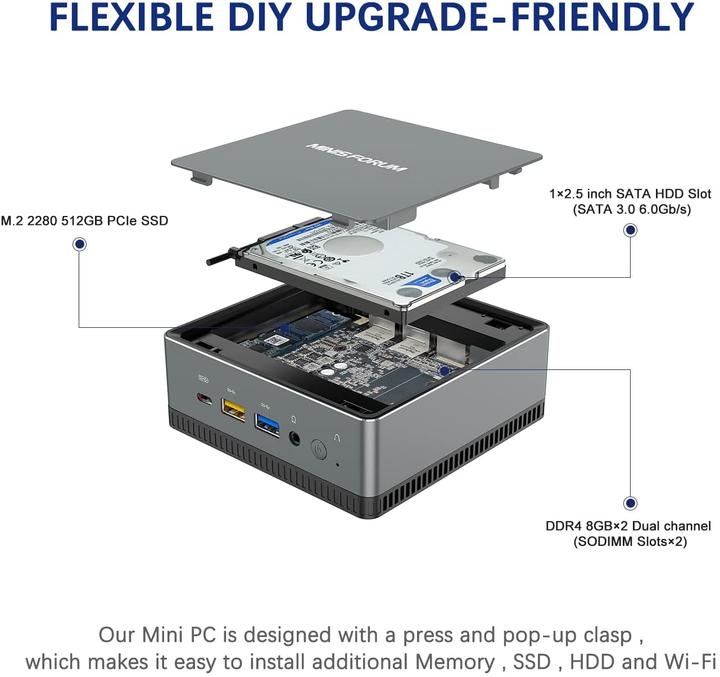 Produktbild Minisforum Mini PC UM350 (Ryzen 5 3550H, 16+512GB)