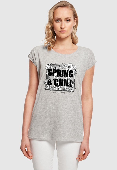 Produktbild Merchcode Ladies Spring And Chill Extended Shoulder Tee - 113645 (S)