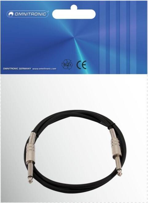 Actual product image Omnitronic Jack cable 6,3 mono 1m sw (1 m)