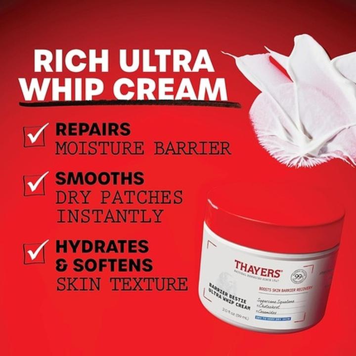 Produktbild Thayers Barrier Bestie Ultra Whip Face Cream Moisturizer with Sugarcane Squalane and Ceramides 2.0oz (89 ml, Tagescreme)