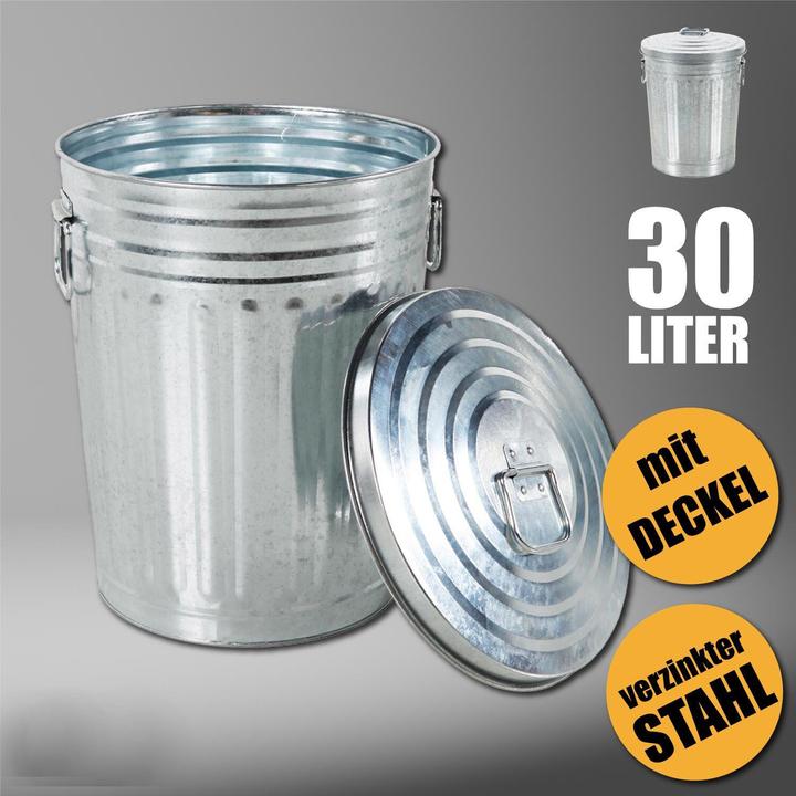 Actual product image Mojawo 30L Oskartonne ash bin with lid Waste bin Fire bucket (30 l)