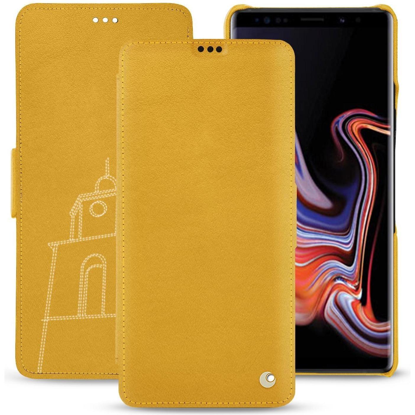Noreve Lederschutzhülle horizontal (Samsung Galaxy Note 9), Smartphone Hülle, Gelb