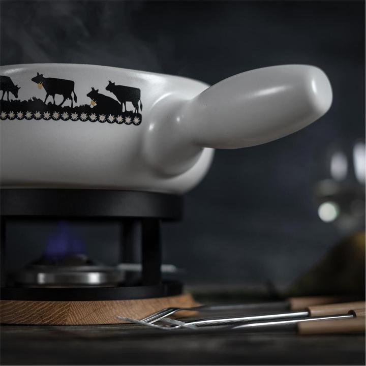 Produktbild Kuhn Rikon Käsefondue Set Alpweide Induktion Goldglocke & Eiche Ø 23 cm (Käsefondue)
