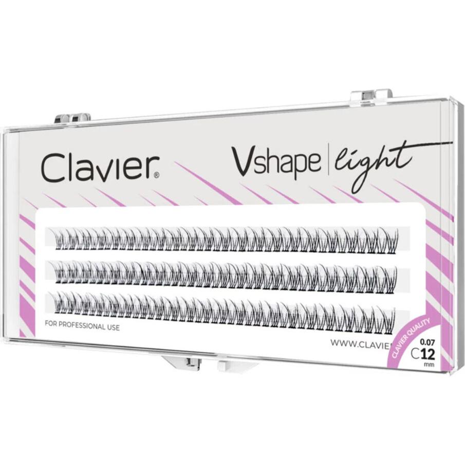 Clavier, Ciglia finte, CLAVIER V Shape Light kępki rzęs 12mm (Ciglia artificiali)