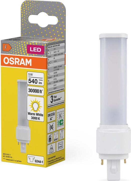 Image du produit Osram Dulux D (G24d-1, 5 W, 540 lm, 1 x, F)