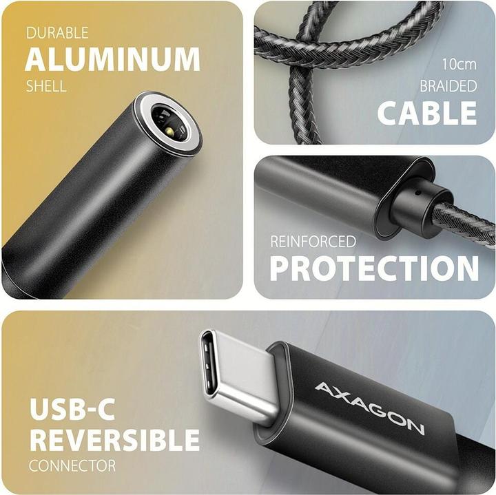 Produktbild Axagon ADA-HC USB-C Hi-Res Audio-Adapter - 3,5-mm-Klinke, 32 Bit, 384 kHz