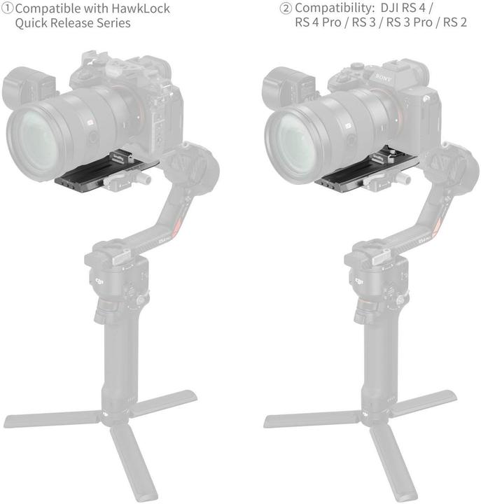 Produktbild SmallRig HawkLock H38 Manfrotto Quick Release Plate for DJI Stabilizers 4638 (Gimbal Montageplatte)