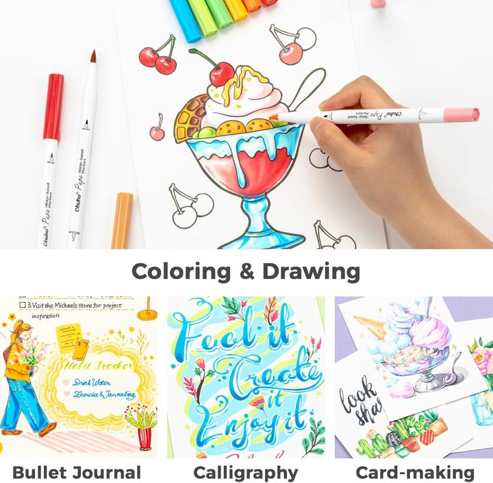 Image du produit Ohuhu Pupe Pinselstifte auf Wasserbasis (60 x)