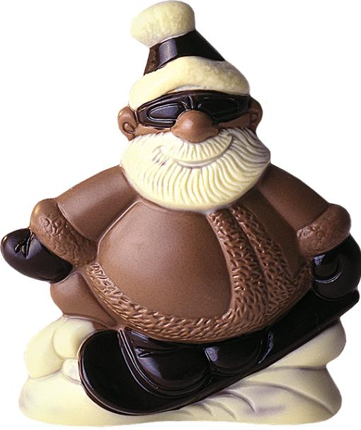 Produktbild miniSchoggi Schokoladenform Weihnachtsmann auf Snowboard