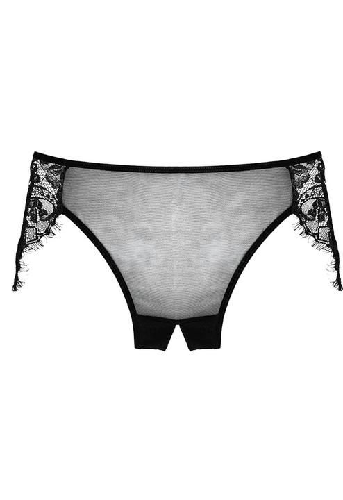 Actual product image Allure Lavish & Lace Panty ( Crotchless ) - Black (One size)