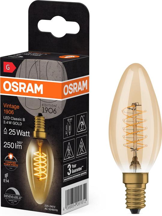 Immagine prodotto Osram Vintage (E14, 3.40 W, 250 lm, 1 x, G)