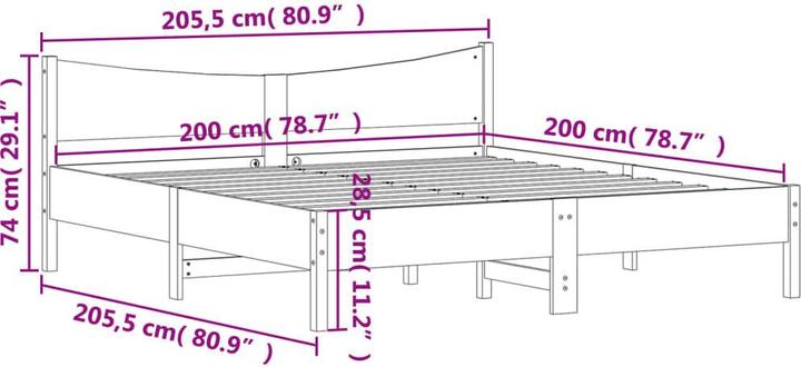 Actual product image vidaXL Bettgestell (200 x 200 cm)