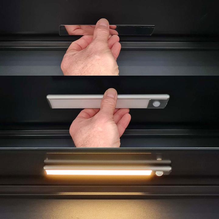 Actual product image Nedis Rechargeable LED light strip with motion sensor (White, 1.40 cm, Indoor)