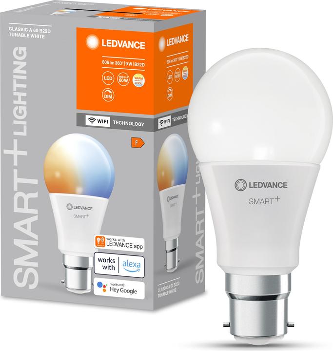Produktbild Ledvance Smart+ Wifi Classic (B22d, 9 W, 806 lm, 1 x, F)