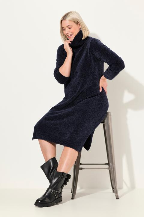 Produktbild Ulla Popken Chenille-Kleid, Strukturstrick, Rollkragen, Langarm (46, 48)