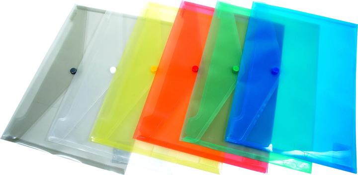 Produktbild Donau Briefumschlaghülle druckknopf, pp, a4, 180 micron, blau