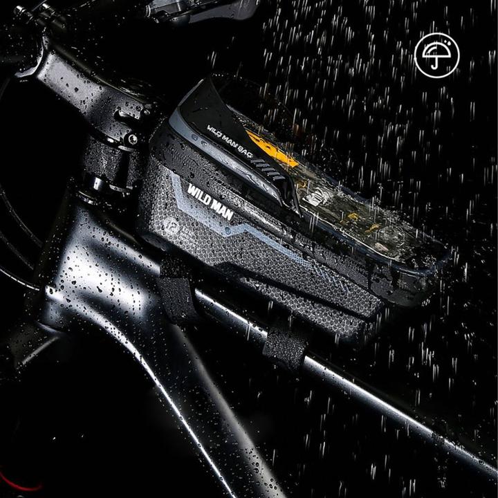 Produktbild Wildman Bicycle accessory traveling bag for bike frame with zipper 1L (4 "- 7") ES12 black (1 l, Rahmentasche)