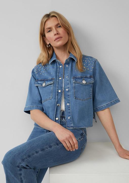 Actual product image S.Oliver Indoor-Jacke Jeansjacke mit kurzen Ärmeln und Nieten-Details (36)