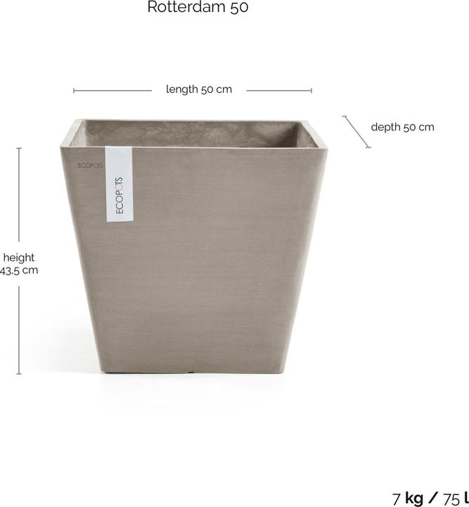 Produktbild Ecopots Rotterdam (50 x 50 x 44 cm)